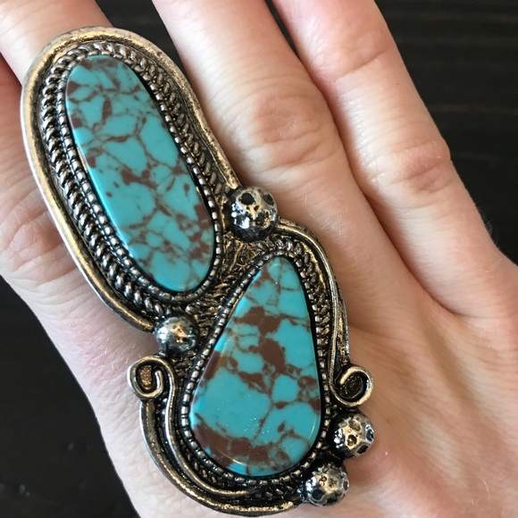 The Nora Ring Faux Turquoise - Picture 5 of 5